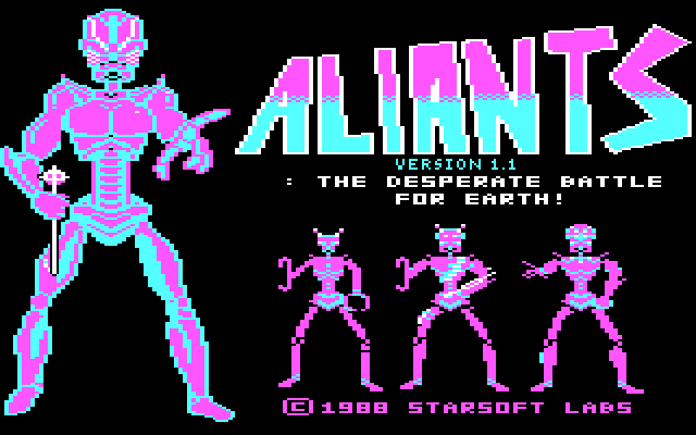 Aliants: The Desperate Battle For Earth! IBM PC/Compatibles Screenshot: Title screen.