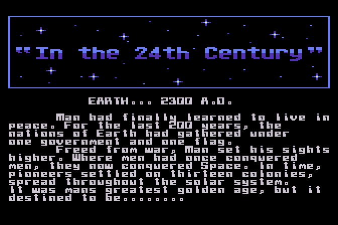 Aliants: The Desperate Battle For Earth! Atari 8-bit Screenshot: The story so far...