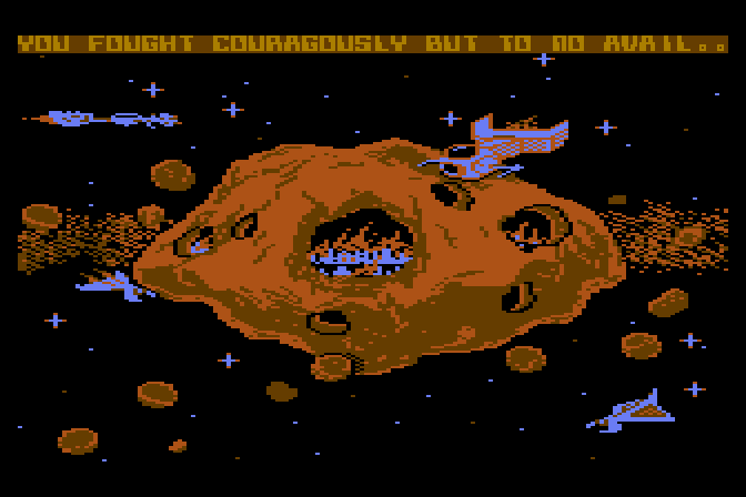 Aliants: The Desperate Battle For Earth! Atari 8-bit Screenshot: The Aliants have won!