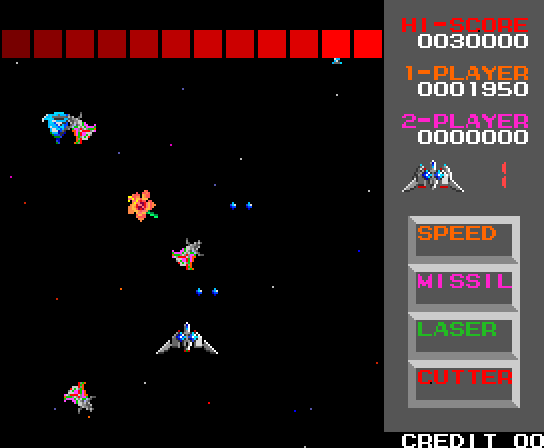 Flower Arcade Screenshot: The number of attacking flowers begins to increase.