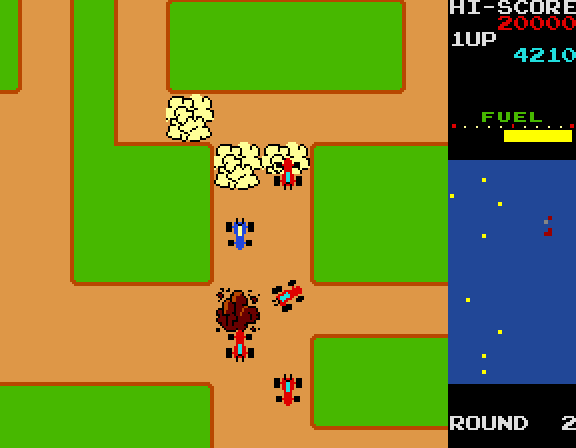 Rally-X Arcade Screenshot: Looks like I might be trapped here!