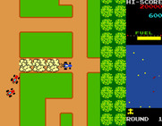 Rally-X for Arcade - Smoke screen helps when driving down narrow roads.