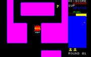 Rally-X for Sharp X1 - Bang! I crashed into an opponent.