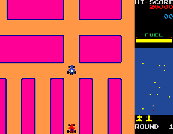 New Rally-X Arcade Screenshot: Game start.