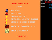 New Rally-X for Arcade - Title screen / Game instructions.