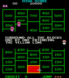 Amidar for Arcade - Game instructions are displayed during attract mode.