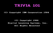 Trivia 101: The Introductory Course for IBM PC/Compatibles - Title screen 2.