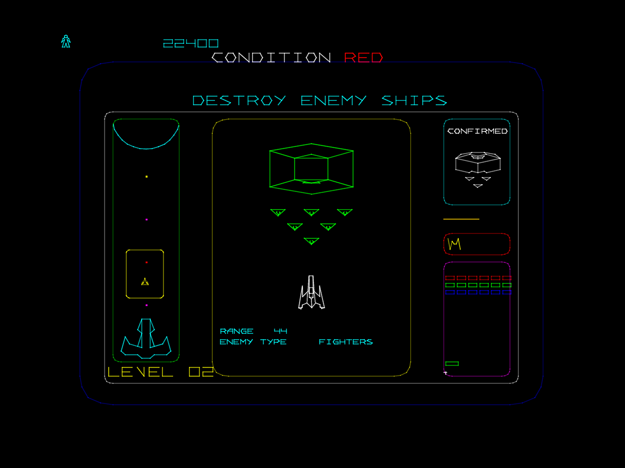 Adventures of Major Havoc, The Arcade Screenshot: Next enemy formation arrives...