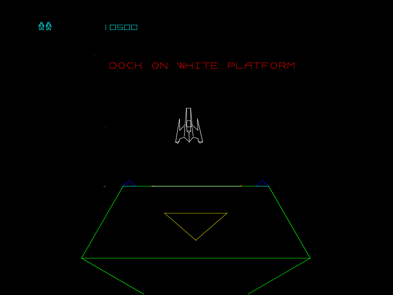 Adventures of Major Havoc, The Arcade Screenshot: Dock on the white platform.