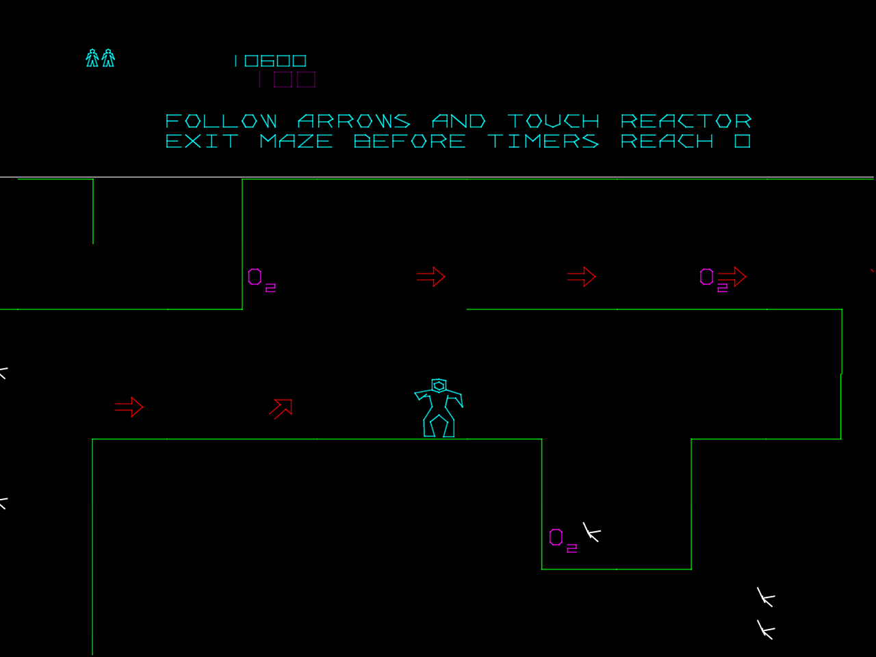 Adventures of Major Havoc, The Arcade Screenshot: Find the reactor, then escape...