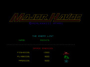 Adventures of Major Havoc, The for Arcade - Title screen.