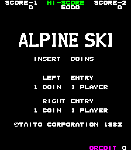 Alpine Ski Arcade Screenshot: Game attract mode.