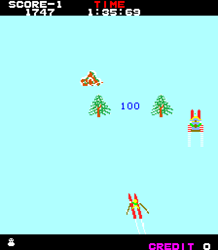 Alpine Ski Arcade Screenshot: Watch out for snow mobiles.