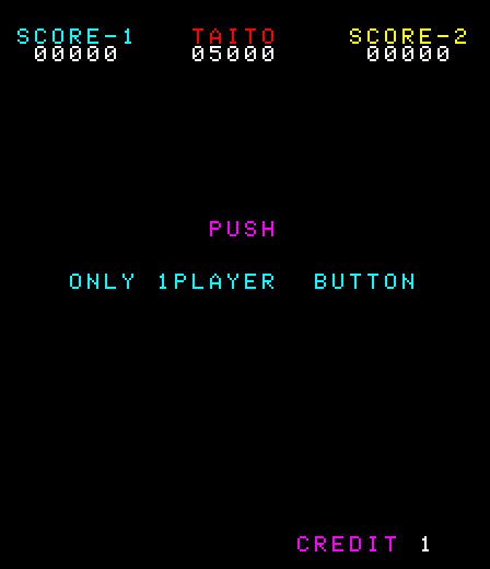Lunar Rescue Arcade Screenshot: Time to start a 1 player game...