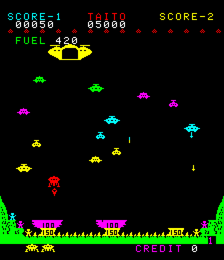 Lunar Rescue Arcade Screenshot: Time to take off...