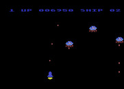 Moon Shuttle for Atari 8-bit - Enemies become tougher as the game progresses!