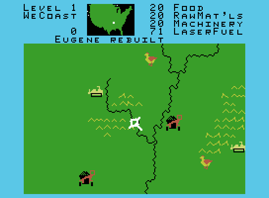 War Room ColecoVision Screenshot: Touring the country...