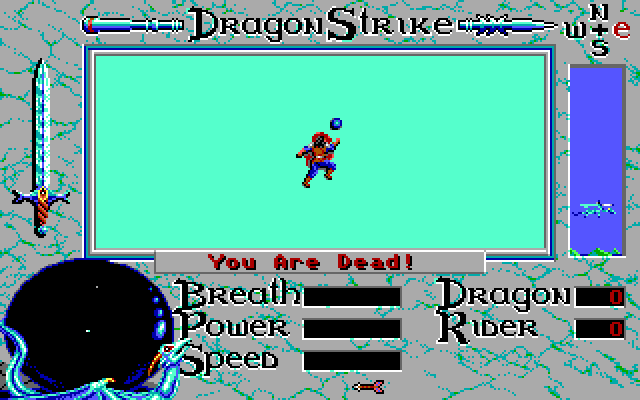 DragonStrike Amiga Screenshot: I am dead!