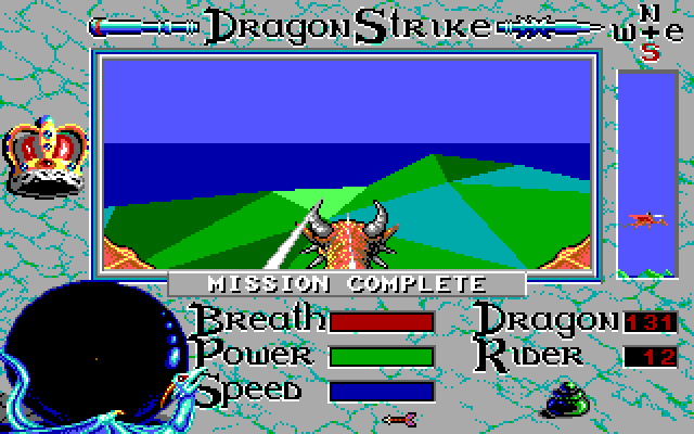 DragonStrike Amiga Screenshot: Mission complete!