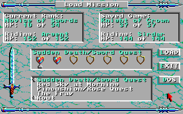 DragonStrike Amiga Screenshot: Game progress.