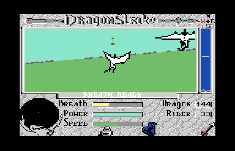 DragonStrike Commodore 64 Screenshot: Dragons escaping, can I catch them?