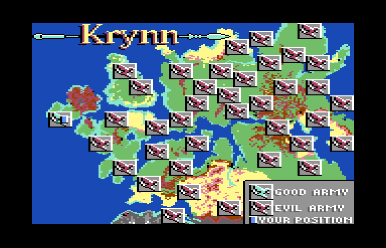 DragonStrike Commodore 64 Screenshot: World map.