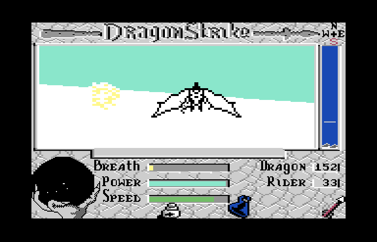 DragonStrike Commodore 64 Screenshot: Going head to head with an opponent, who will win this battle?
