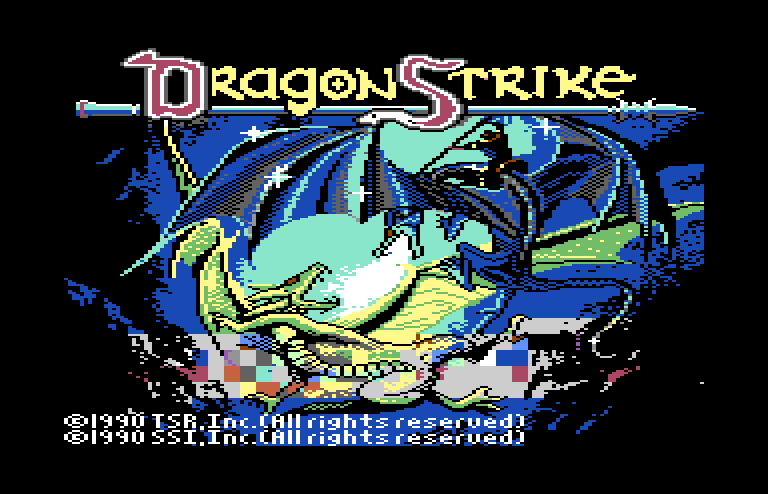 DragonStrike Commodore 64 Screenshot: Title screen.