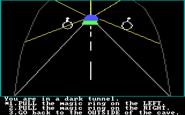 Troll's Tale IBM PC/Compatibles Screenshot: A long tunnel...walk towards the light?