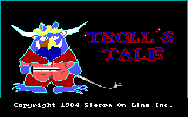 Troll's Tale IBM PC/Compatibles Screenshot: Title screen.