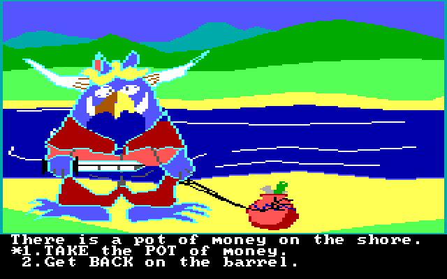 Troll's Tale IBM PC/Compatibles Screenshot: Found a pot of money, but can't take it yet...