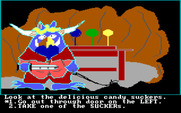 Troll's Tale for IBM PC/Compatibles - The troll is guarding some candy suckers...