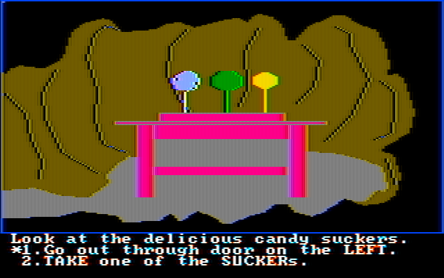 Troll's Tale IBM PC/Compatibles Screenshot: Some candy suckers...take one?