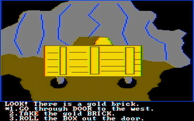 Troll's Tale IBM PC/Compatibles Screenshot: A hidden gold brick has been located...