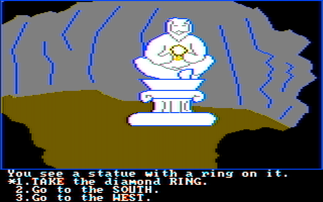 Troll's Tale IBM PC/Compatibles Screenshot: Located a statue with a ring on it...