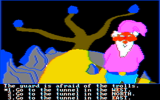 Troll's Tale IBM PC/Compatibles Screenshot: This guard doesn't like trolls...