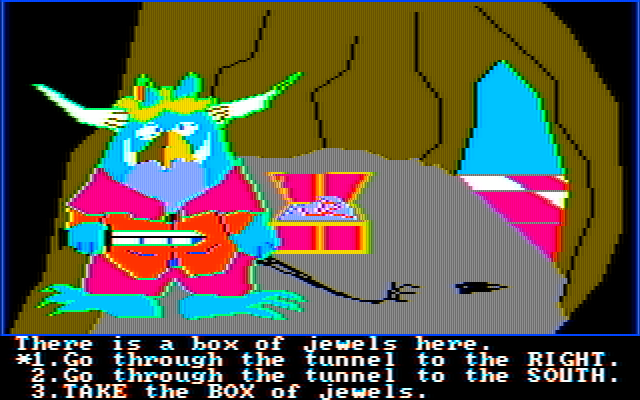Troll's Tale IBM PC/Compatibles Screenshot: The troll guards treasures...