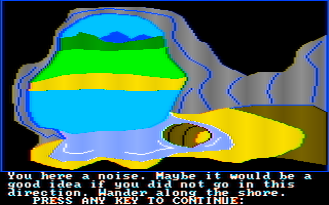 Troll's Tale IBM PC/Compatibles Screenshot: Maybe I shouldn't explore the dark area of the cave...