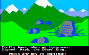 Troll's Tale for IBM PC/Compatibles - Reading the inscription on a stone tablet...