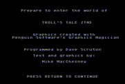 Troll's Tale for Atari 8-bit - Credits screen.