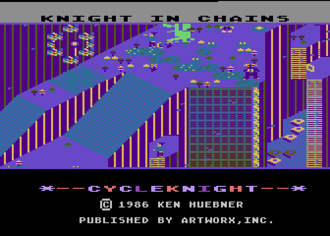 Cycle Knight Atari 8-bit Screenshot: Game demo mode continued...