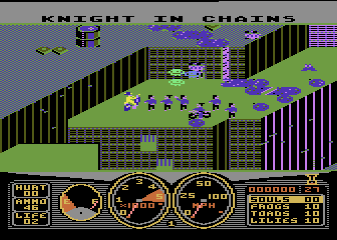 Cycle Knight Atari 8-bit Screenshot: Game start.