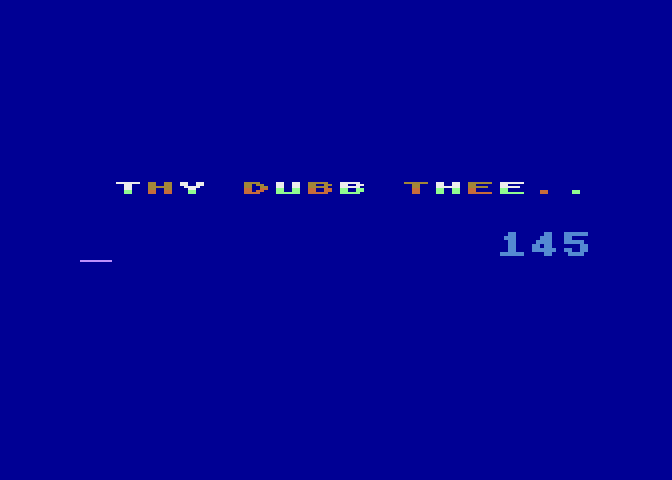 Cycle Knight Atari 8-bit Screenshot: A new high score!