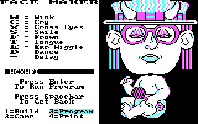 FaceMaker: Golden Edition IBM PC/Compatibles Screenshot: My character makes some odd facial expressions.