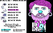 FaceMaker: Golden Edition for IBM PC/Compatibles - Choosing facial features from the menu.