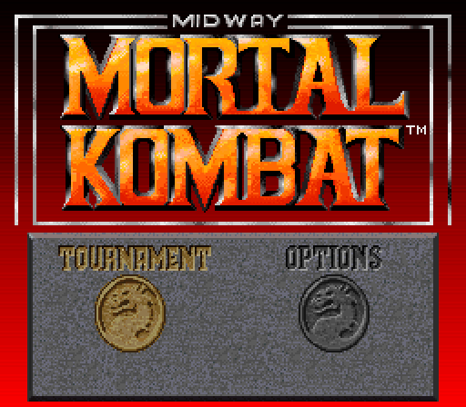 Mortal Kombat Super NES Screenshot: Select an option.