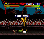 Mortal Kombat for Super NES - Game over.