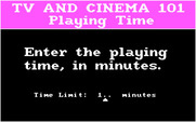 TV and Cinema 101: Trivia from Talkies to Trekkies for IBM PC/Compatibles - Enter playing time.