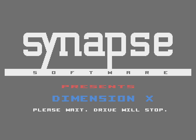 Dimension X Atari 8-bit Screenshot: Loading screen.