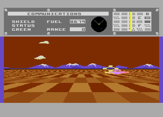 Dimension X Atari 8-bit Screenshot: Targetting an opponent...